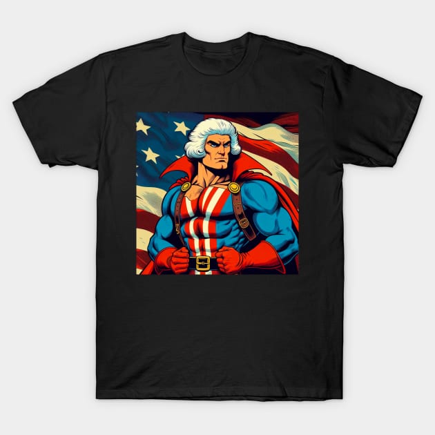 Founding Bro: Thomas Jefferson with Flag T-Shirt by Woodpile